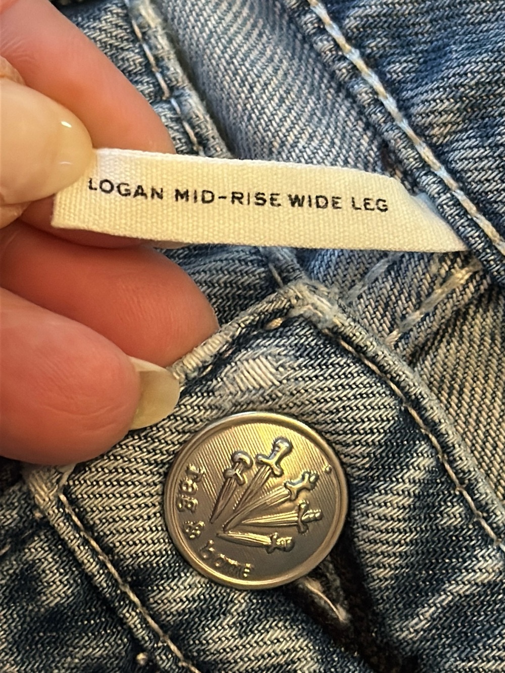 rag & bone light blue denim jeans with leather logo patch - Picture 10 of 14